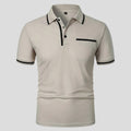 Aaron | Men's Short-Sleeve Polo with Chest Pocket, Classic Polo Shirt | Direct Attire | Lichtgrijs