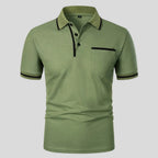Aaron | Men's Short-Sleeve Polo with Chest Pocket, Classic Polo Shirt | Direct Attire | Groen