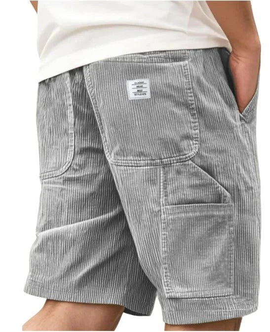 Aidan | Men's Corduroy Cargo Shorts, Straight-Cut Relaxed Shorts | Direct Attire | Sky Blue