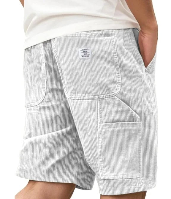 Aidan | Men's Corduroy Cargo Shorts, Straight-Cut Relaxed Shorts | Direct Attire | Light Green