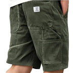 Aidan | Men's Corduroy Cargo Shorts, Straight-Cut Relaxed Shorts | Direct Attire | Blue