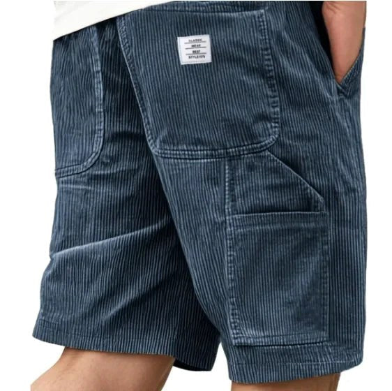 Aidan | Men's Corduroy Cargo Shorts, Straight-Cut Relaxed Shorts | Direct Attire | Black