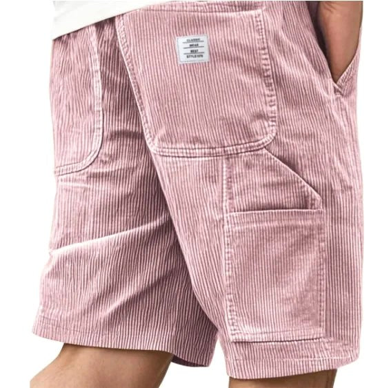 Aidan | Men's Corduroy Cargo Shorts, Straight-Cut Relaxed Shorts | Direct Attire | Brown