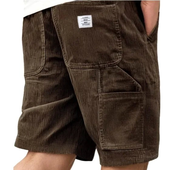 Aidan | Men's Corduroy Cargo Shorts, Straight-Cut Relaxed Shorts | Direct Attire | Green