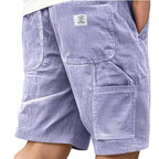 Aidan | Men's Corduroy Cargo Shorts, Straight-Cut Relaxed Shorts | Direct Attire | Khaki
