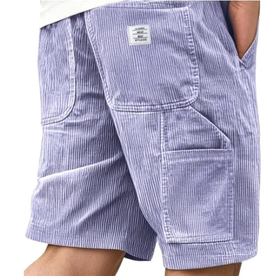 Aidan | Men's Corduroy Cargo Shorts, Straight-Cut Relaxed Shorts | Direct Attire | Khaki