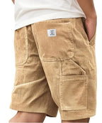Aidan | Men's Corduroy Cargo Shorts, Straight-Cut Relaxed Shorts | Direct Attire | Grey