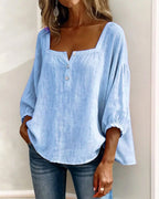 Aimee | Women's Square Neck Blouse, Relaxed Everyday Top | Direct Attire