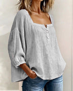 Aimee | Women's Square Neck Blouse, Relaxed Everyday Top | Direct Attire