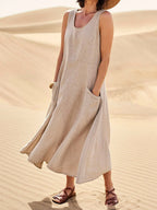 Alannah | Women's Lightweight Cotton Dress with Pockets, Relaxed Everyday Dress | Direct Attire