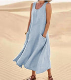 Alannah | Women's Lightweight Cotton Dress with Pockets, Relaxed Everyday Dress | Direct Attire