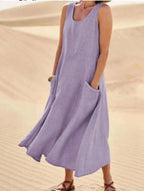 Alannah | Women's Lightweight Cotton Dress with Pockets, Relaxed Everyday Dress | Direct Attire