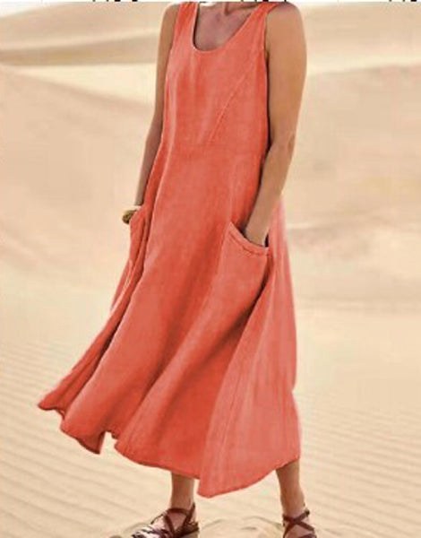 Alannah | Women's Lightweight Cotton Dress with Pockets, Relaxed Everyday Dress | Direct Attire