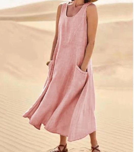 Alannah | Women's Lightweight Cotton Dress with Pockets, Relaxed Everyday Dress | Direct Attire