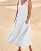 Alannah | Women's Lightweight Cotton Dress with Pockets, Relaxed Everyday Dress | Direct Attire