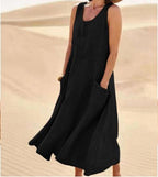 Alannah | Women's Lightweight Cotton Dress with Pockets, Relaxed Everyday Dress | Direct Attire