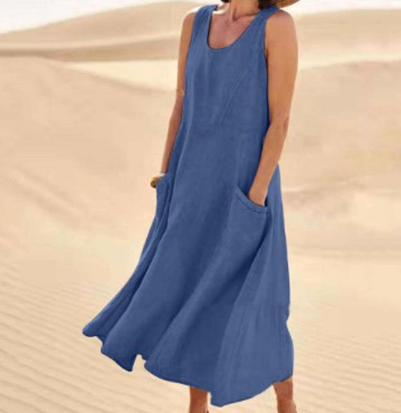 Alannah | Women's Lightweight Cotton Dress with Pockets, Relaxed Everyday Dress | Direct Attire