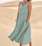 Alannah | Women's Lightweight Cotton Dress with Pockets, Relaxed Everyday Dress | Direct Attire