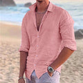 Angus | Men's Cotton Linen Shirt, Button-Down Collar Shirt | Direct Attire | White