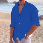 Angus | Men's Cotton Linen Shirt, Button-Down Collar Shirt | Direct Attire