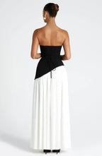 Anika | Women's Lace Corset Maxi Dress, Flowing Chiffon Evening Dress | Direct Attire