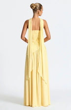 Anika | Women's Lace Corset Maxi Dress, Flowing Chiffon Evening Dress | Direct Attire