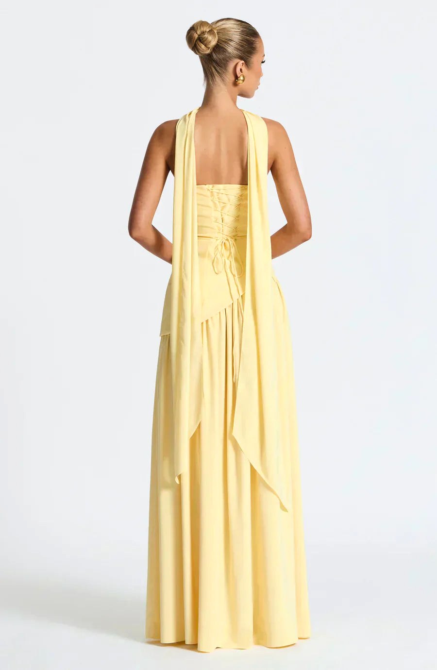 Anika | Women's Lace Corset Maxi Dress, Flowing Chiffon Evening Dress | Direct Attire