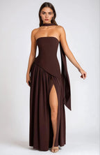 Anika | Women's Lace Corset Maxi Dress, Flowing Chiffon Evening Dress | Direct Attire