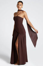 Anika | Women's Lace Corset Maxi Dress, Flowing Chiffon Evening Dress | Direct Attire