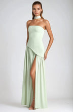 Anika | Women's Lace Corset Maxi Dress, Flowing Chiffon Evening Dress | Direct Attire