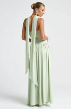 Anika | Women's Lace Corset Maxi Dress, Flowing Chiffon Evening Dress | Direct Attire