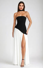 Anika | Women's Lace Corset Maxi Dress, Flowing Chiffon Evening Dress | Direct Attire