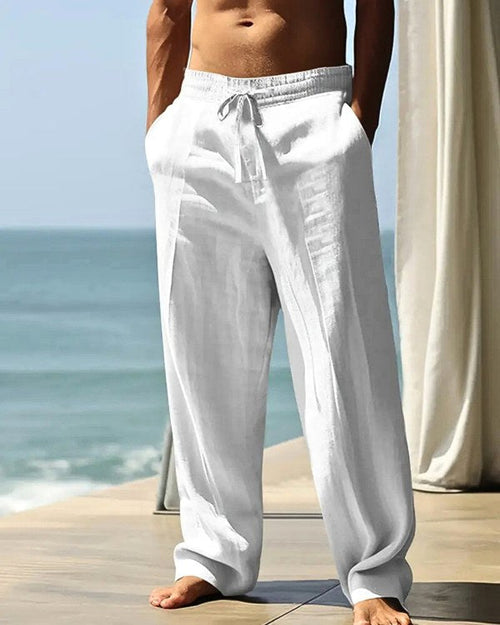 Ari | Men's Linen Trousers with Adjustable Waist, Lightweight Summer Trousers | Direct Attire