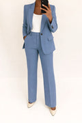 Ari | Women's Wide-Leg Structured Blazer Suit, Two-Piece Trouser Suit | Direct Attire | Blue