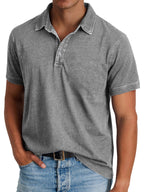 Banjo | Men's Classic Polo Shirt, Refined Heritage Polo Shirt | Direct Attire | Grey