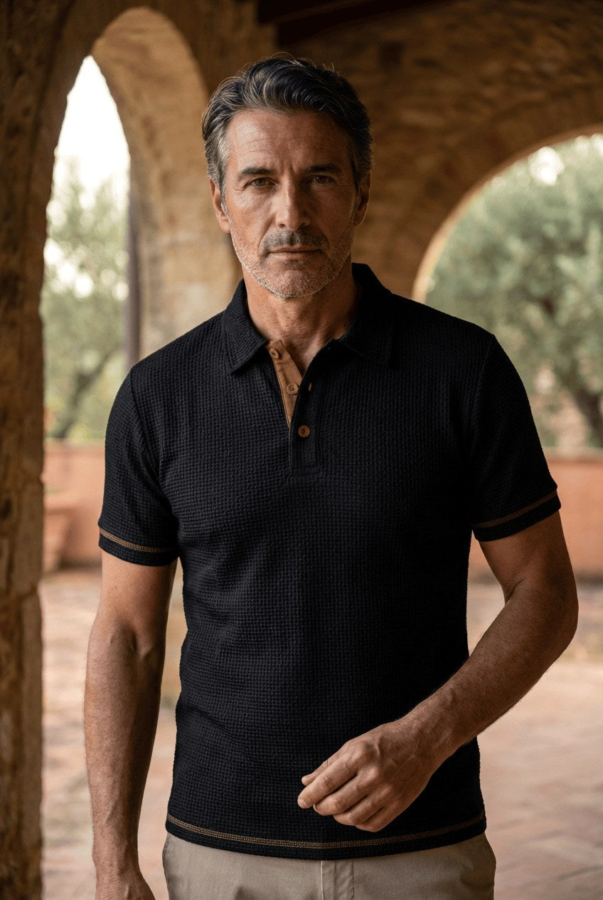 Baxter | Men's Breathable Modern Polo Shirt, Lightweight Smart-Casual Top | Direct Attire | White