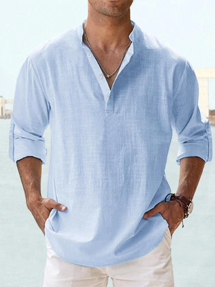 Beau | Men's Breathable Button-Up Shirt, Smart Tailored Shirt | Direct Attire | Blue