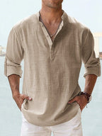 Beau | Men's Breathable Button-Up Shirt, Smart Tailored Shirt | Direct Attire | Khaki