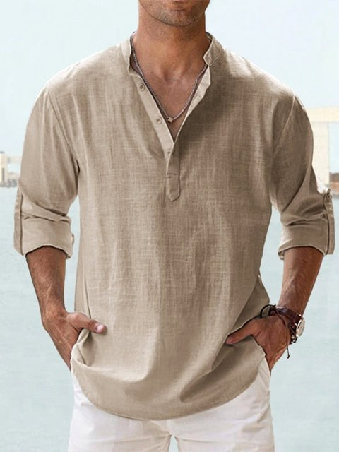 Beau | Men's Breathable Button-Up Shirt, Smart Tailored Shirt | Direct Attire | Khaki