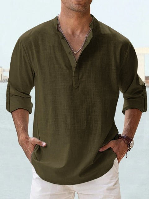 Beau | Men's Breathable Button-Up Shirt, Smart Tailored Shirt | Direct Attire | Dark Green