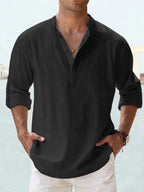 Beau | Men's Breathable Button-Up Shirt, Smart Tailored Shirt | Direct Attire | Black