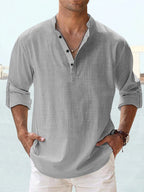Beau | Men's Breathable Button-Up Shirt, Smart Tailored Shirt | Direct Attire | Gray