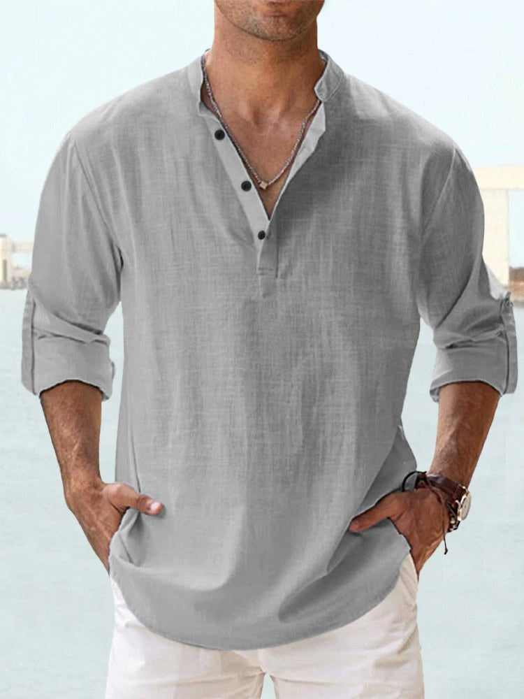 Beau | Men's Breathable Button-Up Shirt, Smart Tailored Shirt | Direct Attire | Gray
