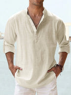 Beau | Men's Breathable Button-Up Shirt, Smart Tailored Shirt | Direct Attire | Peach