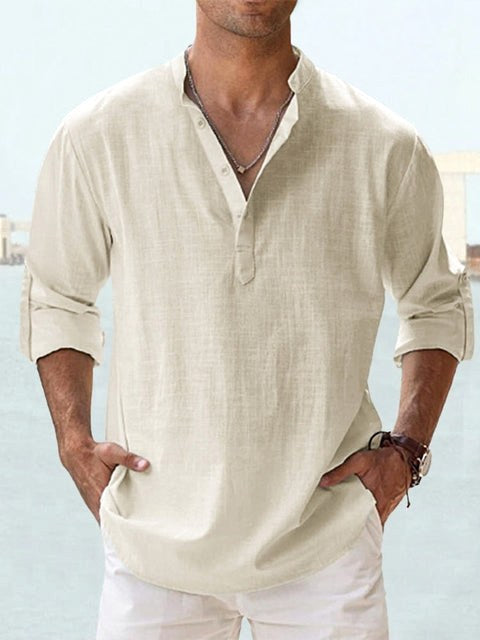 Beau | Men's Breathable Button-Up Shirt, Smart Tailored Shirt | Direct Attire | Peach