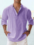 Beau | Men's Breathable Button-Up Shirt, Smart Tailored Shirt | Direct Attire | Purple
