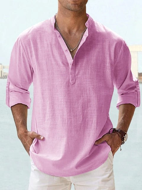 Beau | Men's Breathable Button-Up Shirt, Smart Tailored Shirt | Direct Attire | Light Pink