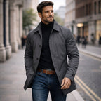 Benjamin | Men's Tailored All-Weather Overcoat, Timeless Autumn Coat | Direct Attire | Navy Blue