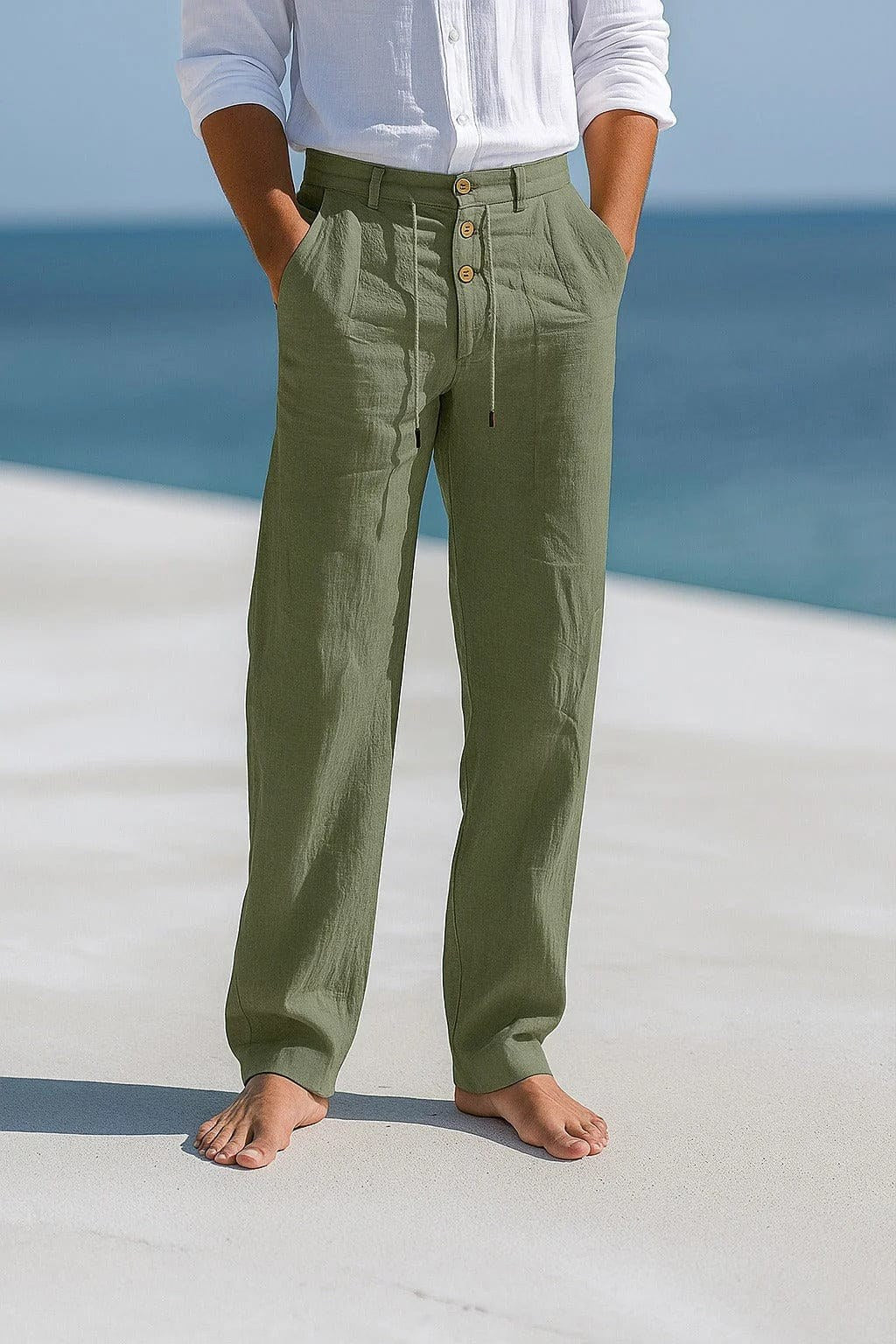 Blake | Men's Breathable Linen Trousers, Relaxed-Fit Summer Trousers | Direct Attire