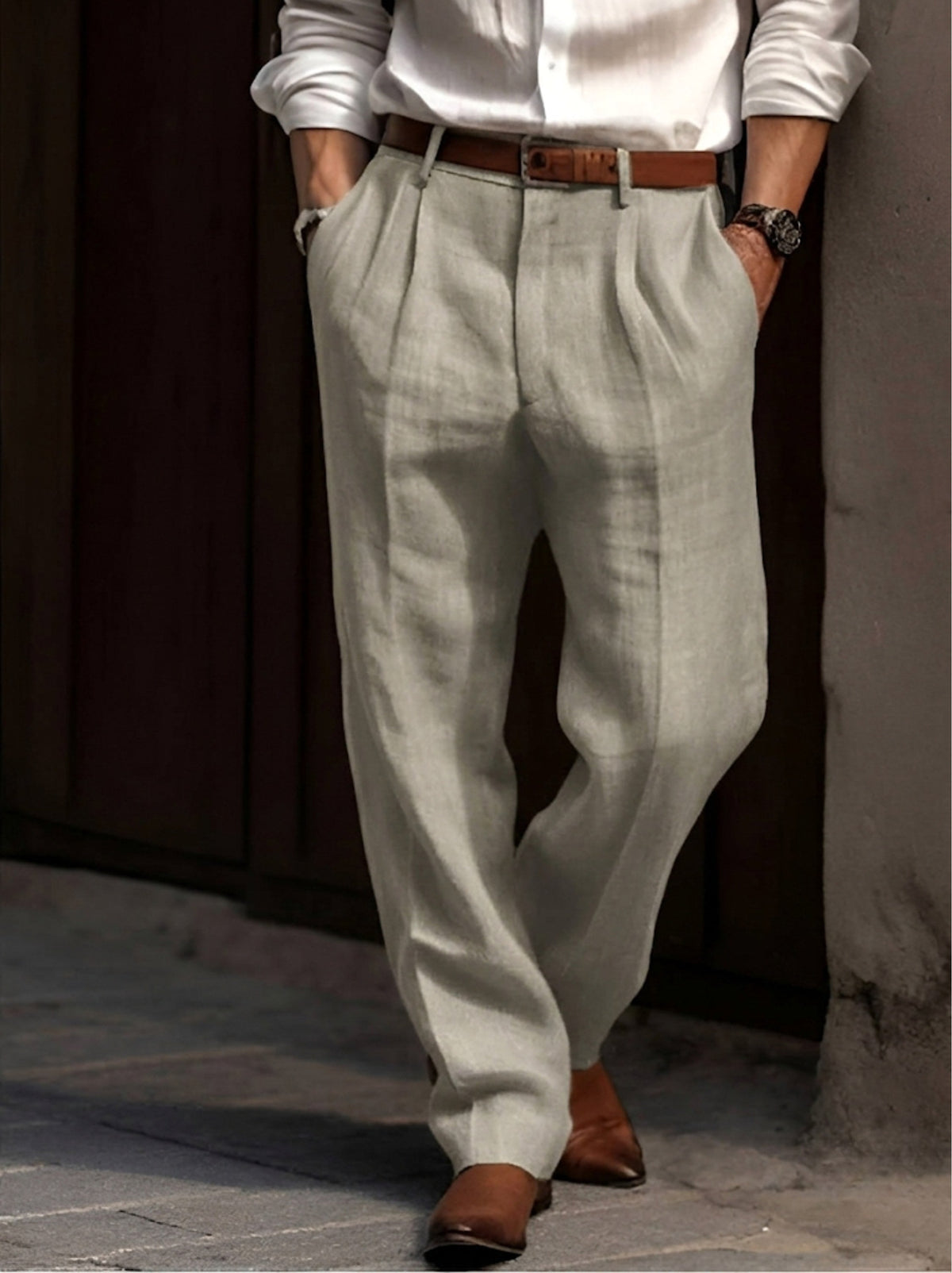Bodhi | Men's Classic Pleated Trousers, Tailored Dress Trousers | Direct Attire | Green